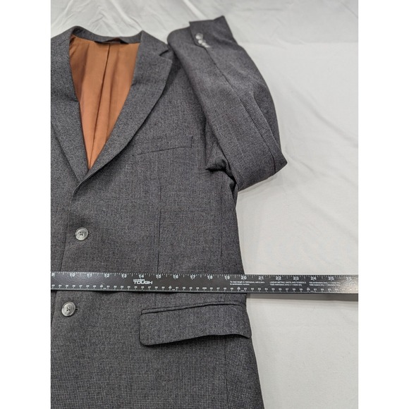 Jos. A. Bank Blazer Sport Suit Jacket Wool Cashmere 42R SLIM Gray Micro Check - Picture 12 of 14